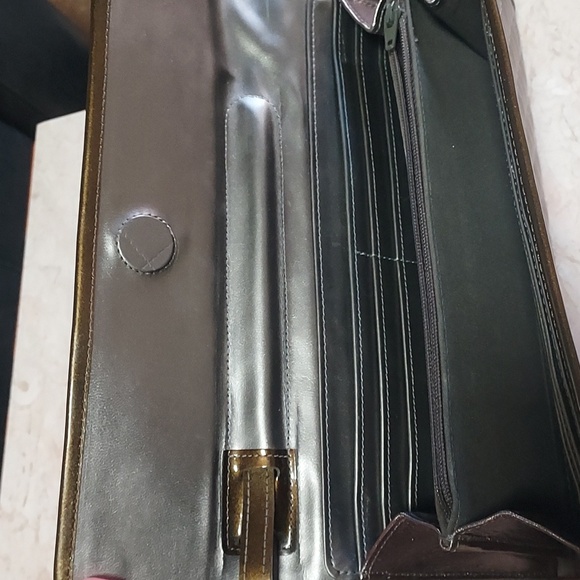 Saks Fifth Avenue Bronze Wristlet/Cluch Bag. - Picture 7 of 8